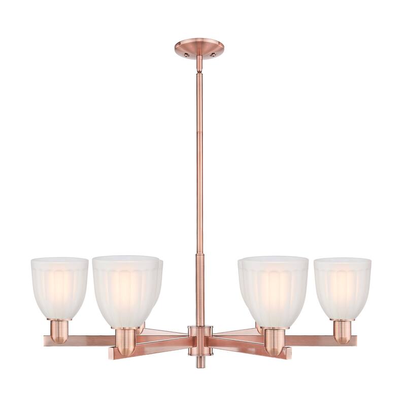 Innovations Lighting Endless Possibilities Arcadia - Brookfield - 6 Light 36" Stem Hung Chandelier - Antique Copper/White