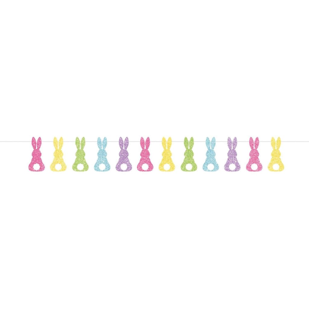 Easter Bunnies Party Banner - 7' - Multicolored - Club Pack of 12