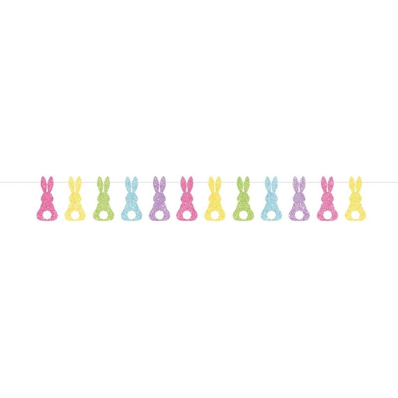 Easter Bunnies Party Banner - 7' - Multicolored - Club Pack of 12