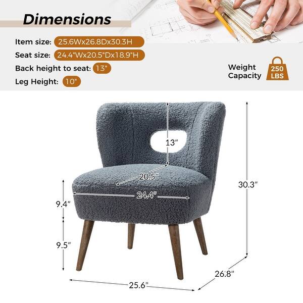 dimension image slide 0 of 16, Dulcinea Ullna Lambskin Sherpa Upholstery Accent Chair by HULALA HOME