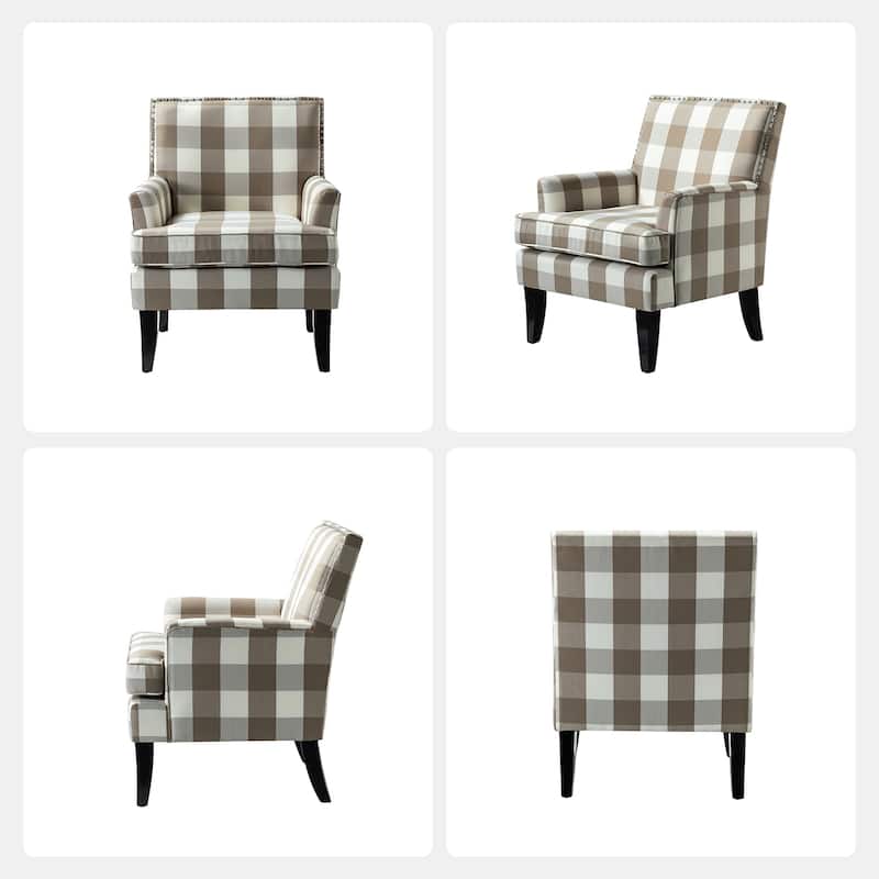 Akorda Classic Armchairs with Nailhead Trim and Solid Wood Legs Set of 2 by HULALA HOME
