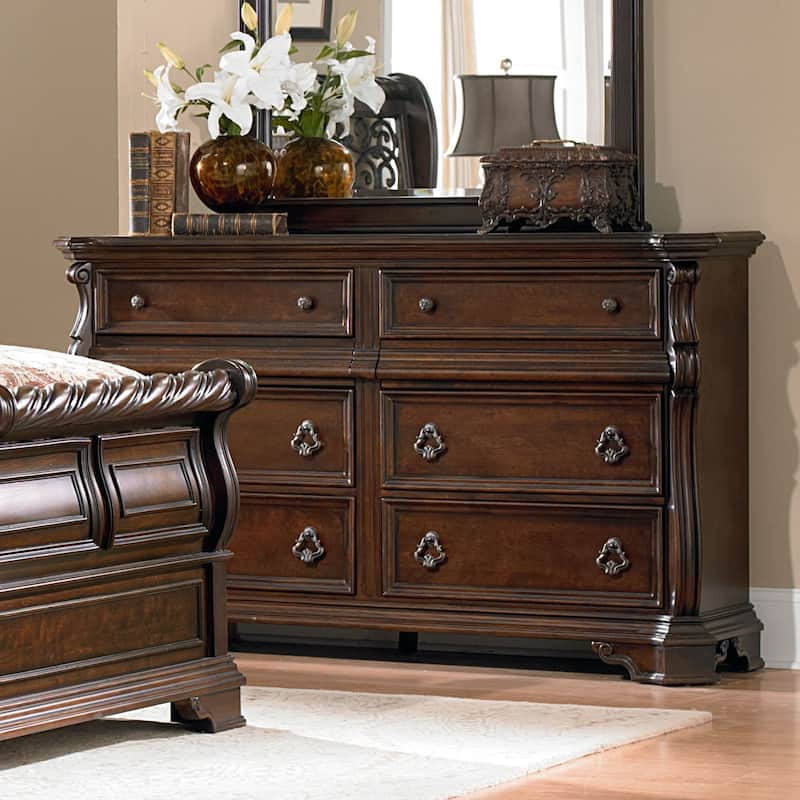 Gracewood Hollow Arbor Place Brownstone 8 Drawer Double Dresser - 8-drawer
