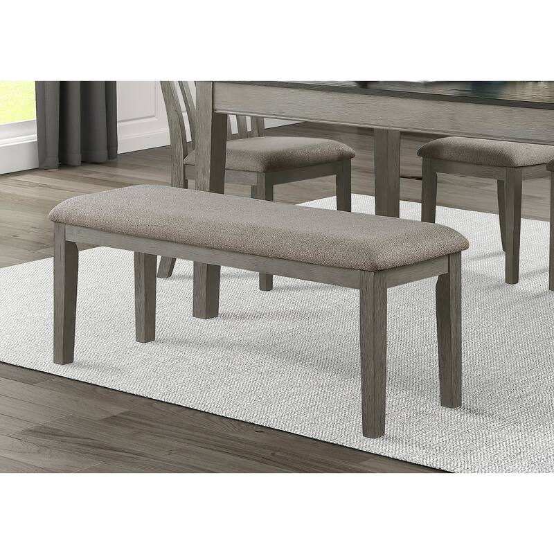 Fabric Upholstered Seat 1pc Bench - Gray
