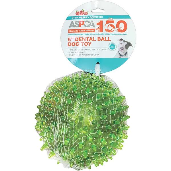 Aspca 5 Dental Ball Dog Toy Green Overstock