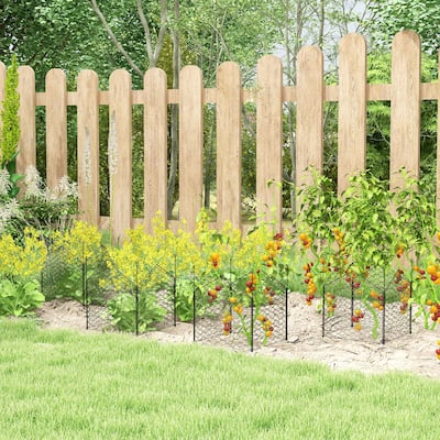 Outsunny Garden Chicken Wire Cloche, 12" x 14" Plant Protectors from Animals, 4 Pack Metal Crop Cage to Keep Animals Out