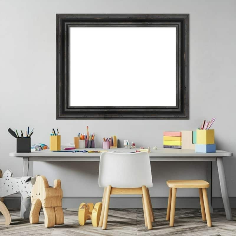 Amanti Art Rustic Pine Black Framed Dry Erase Magnetic Board