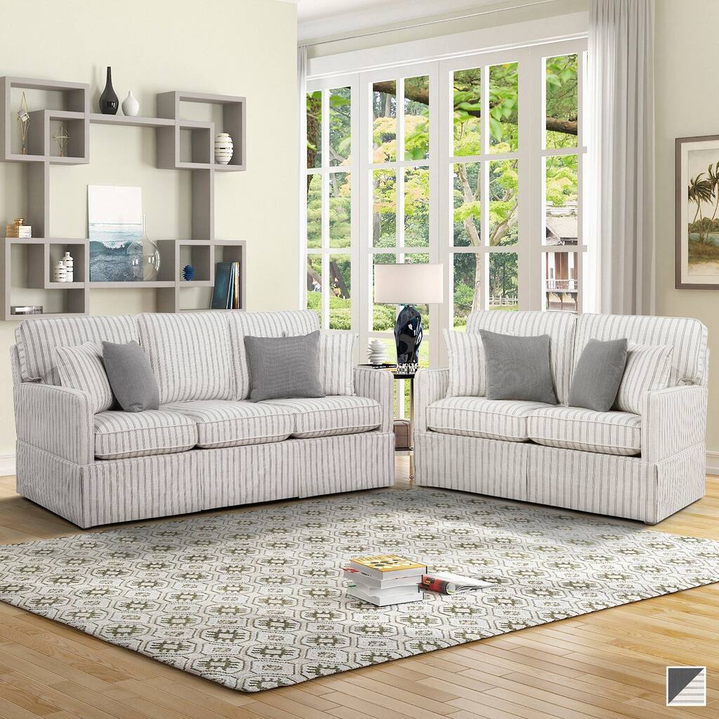 Ventura 2-Piece Textured Fabric Living Room Sofa Set