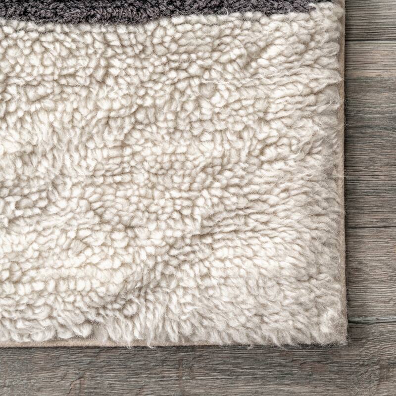 Striped Wool Machine Washable Area Rug