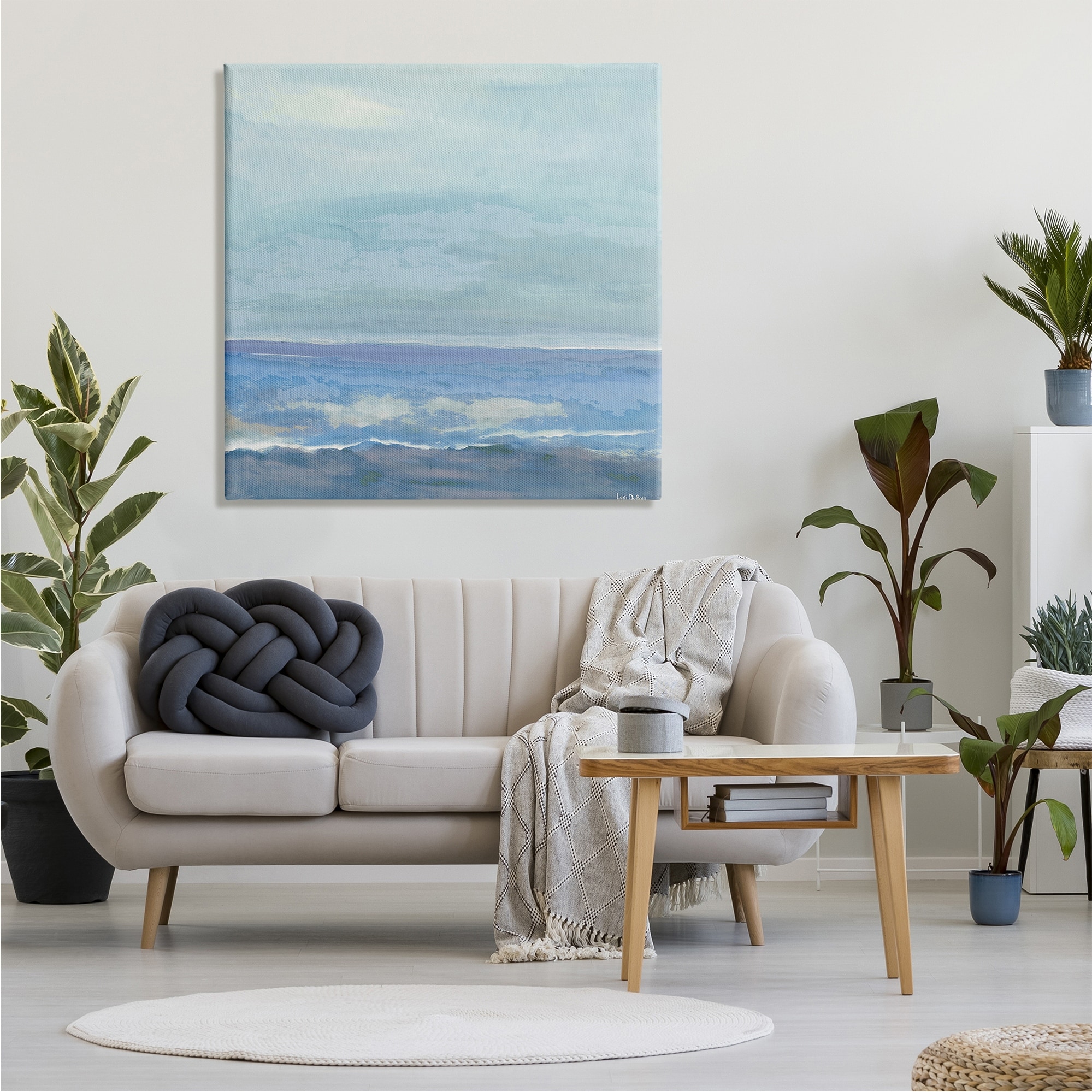 Stupell Ocean Water Landscape Abstraction Blue Layered Waves-image