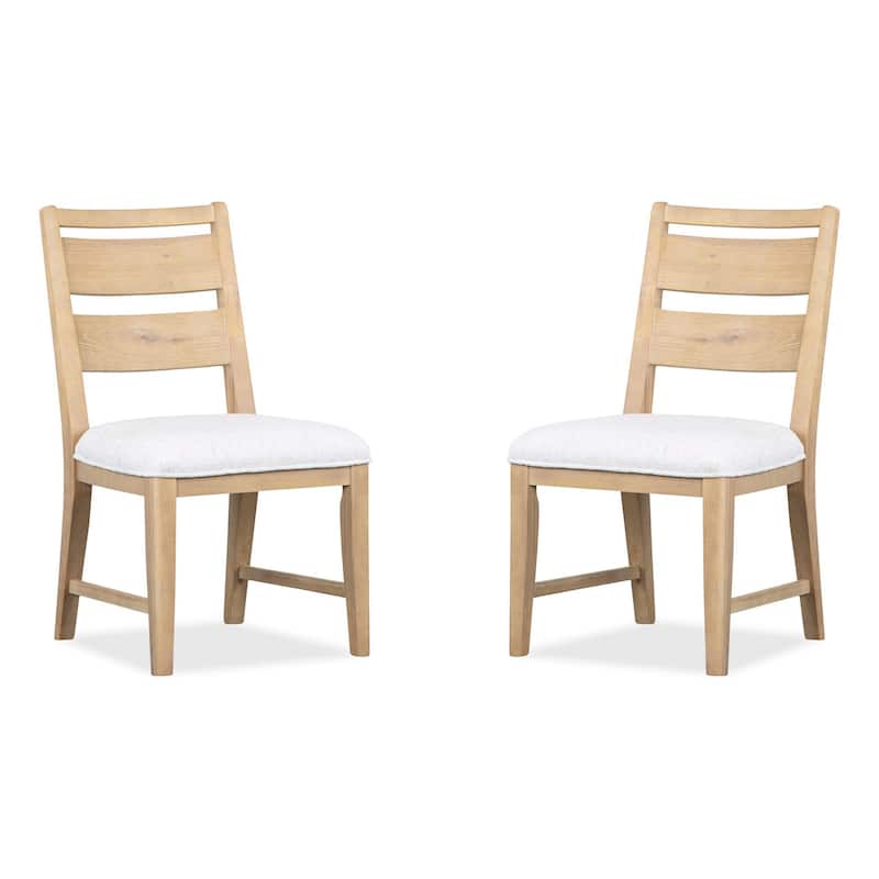 Magnussen Home Somerset Butternut Upholstered Side Chair Two Pack - 20.25''W x 22.88''D x 36.5''H - Set of 2 - 20.25''W x 22.88''D x 36.5''H - Butternut - Dining Height
