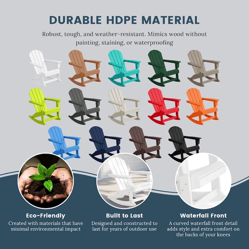 Polytrends Laguna Hdpe All Weather Outdoor Patio Rocking Chair