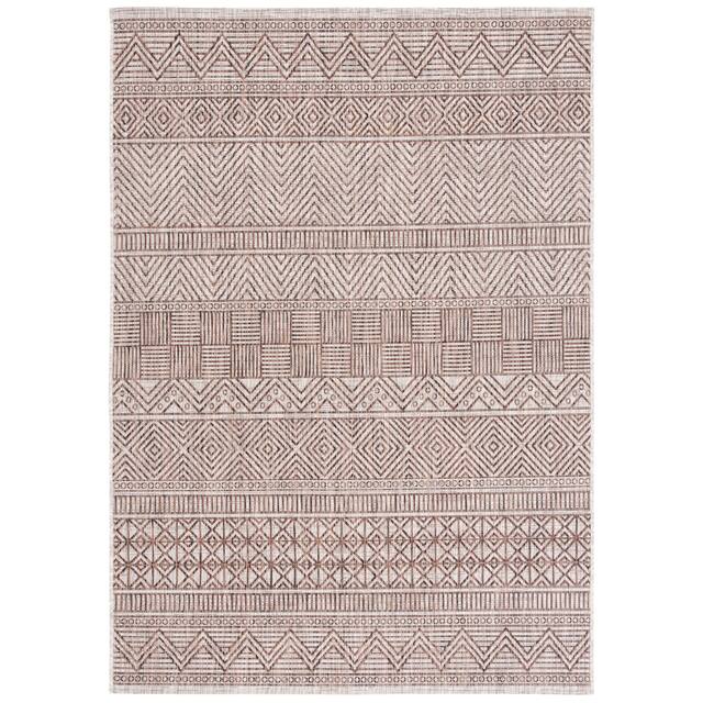 SAFAVIEH Courtyard Zorana Indoor/ Outdoor Waterproof Patio Backyard Rug - 2' x 3'7" - Grey/Brown