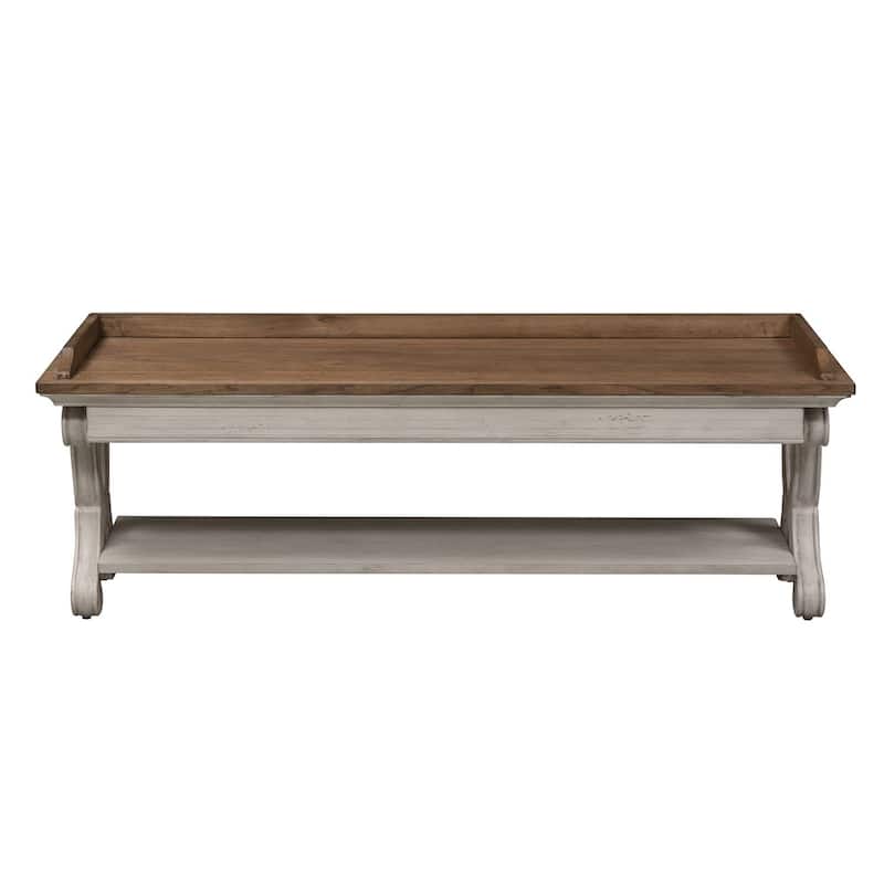Farmhouse Reimagined Antique White with Chestnut Bed Bench