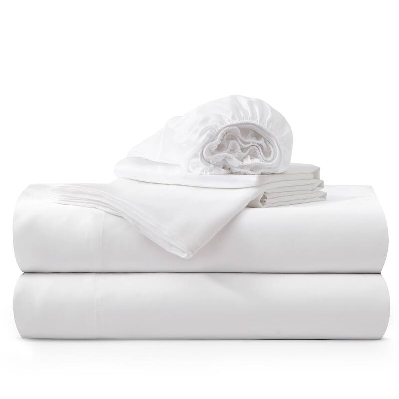 Silky Cooling Breathable 100% Tencel Sheets Set for Hot Sleepers, Cool Touch Bed Sheet