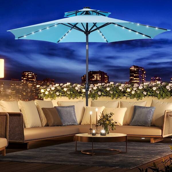 Ainfox 10ft Patio Umbrella with Lights 2-tier Outdoor Umbrella (No Base) - Bed Bath & Beyond - 32655441 Ainfox 10ft Patio Umbrella with Lights 2-tier Outdoor Umbrella (No Base) - Bed Bath & Beyond - 32655441