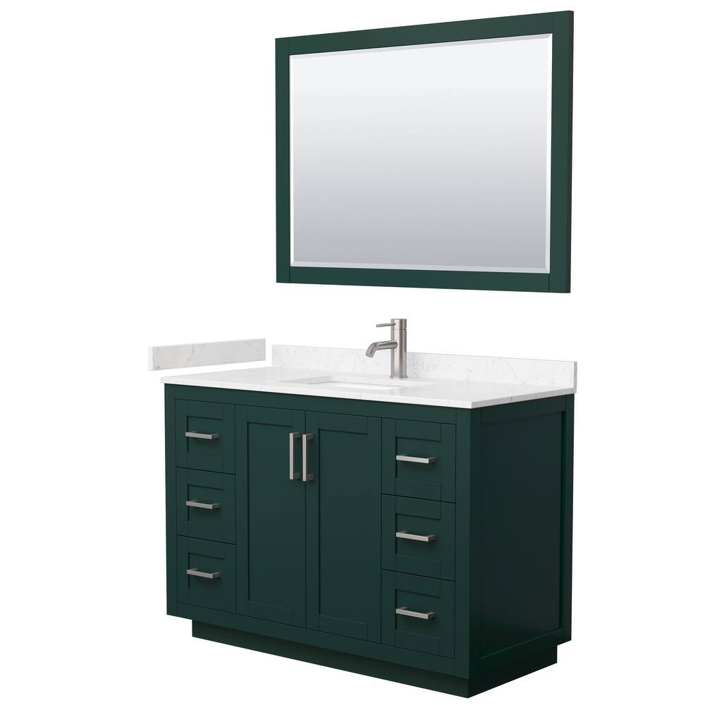 Miranda Single Vanity Set, Cultured Marble Top, 46-Inch Mirror