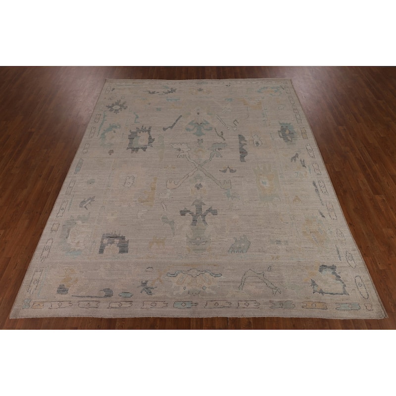 Vegetable Dye Oushak Oriental Area Rug Hand-Knotted Wool Carpet - 8'5"x 10'0"