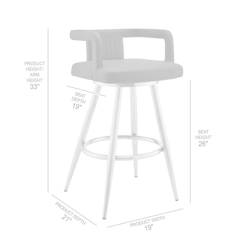 Gabriele Modern 26" Metal and Faux Leather Counter Bar Stool