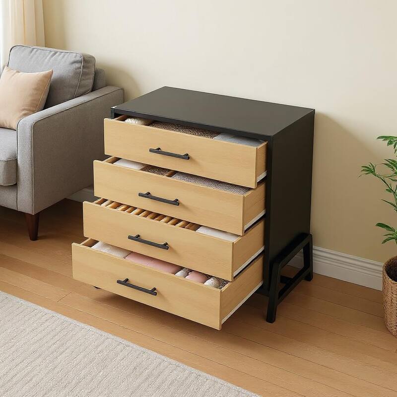 38.6" Tall Dresser, with Storage Freestanding, 4 Dresser