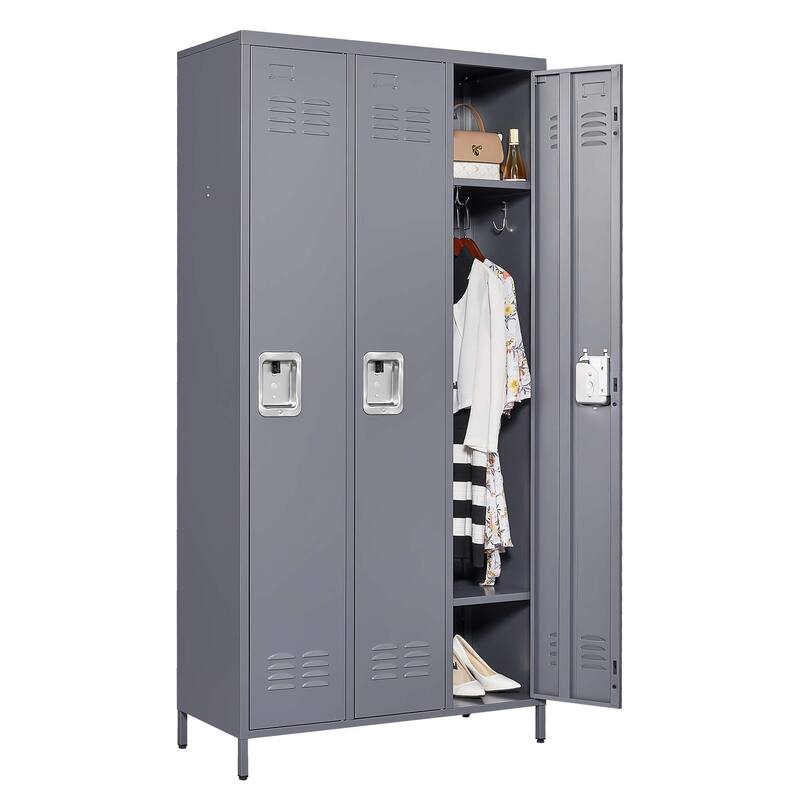3 Door 72"H Metal Lockers With Lock