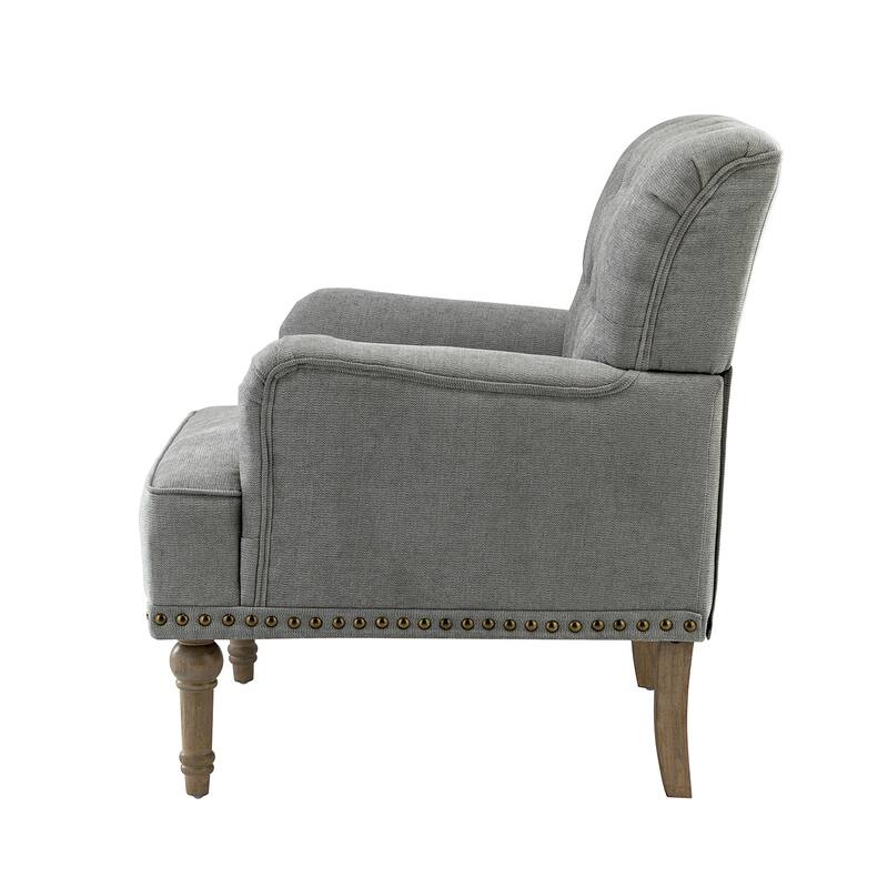 Geltrude Traditional Upholstered Accent Chair with Button Tufted Back Set of 2 by HULALA HOME