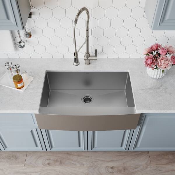Kraus Standart Pro Stainless Steel 30 In 1 Bowl Farmhouse Kitchen Sink Overstock 3381326