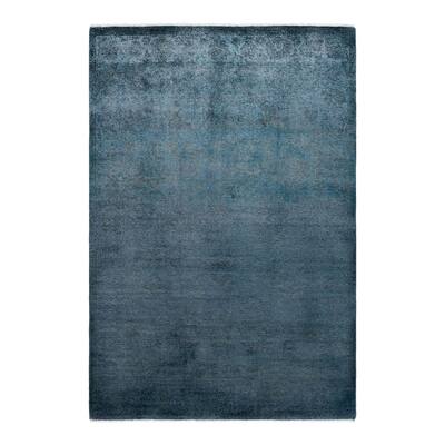 Contemporary Overdyed Wool Hand Knotted Area Rug - 4' 3" x 6' 2"
