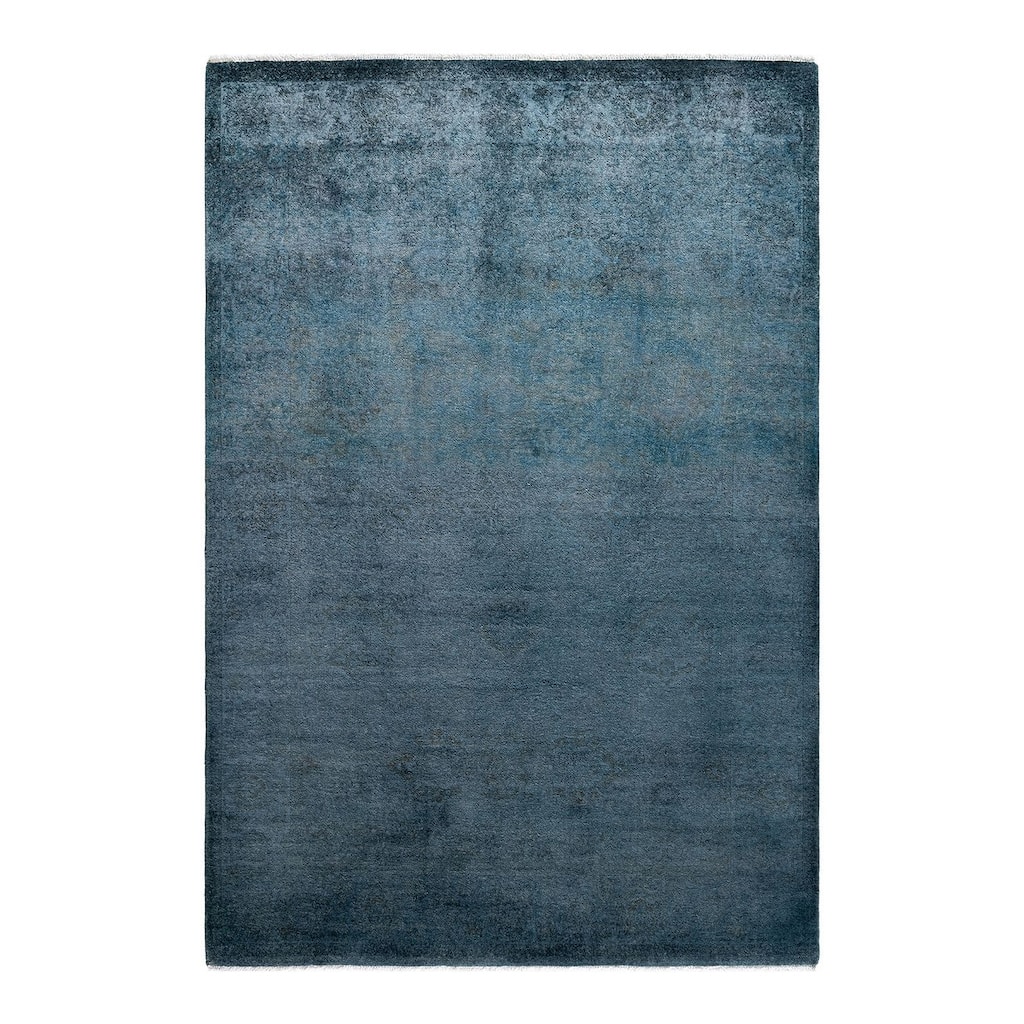 Contemporary Overdyed Wool Hand Knotted Area Rug - 4' 3" x 6' 2"