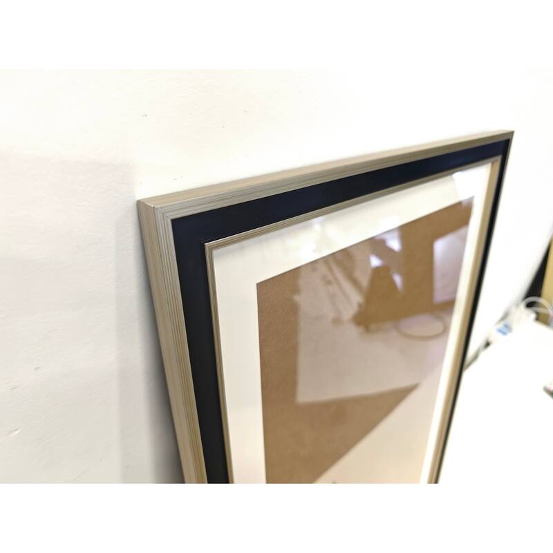 Solid Wood Picture Frame - Replaceable Canvas Art Frame with Organic Glass, Elegant Framed Wall Decor for Living Room