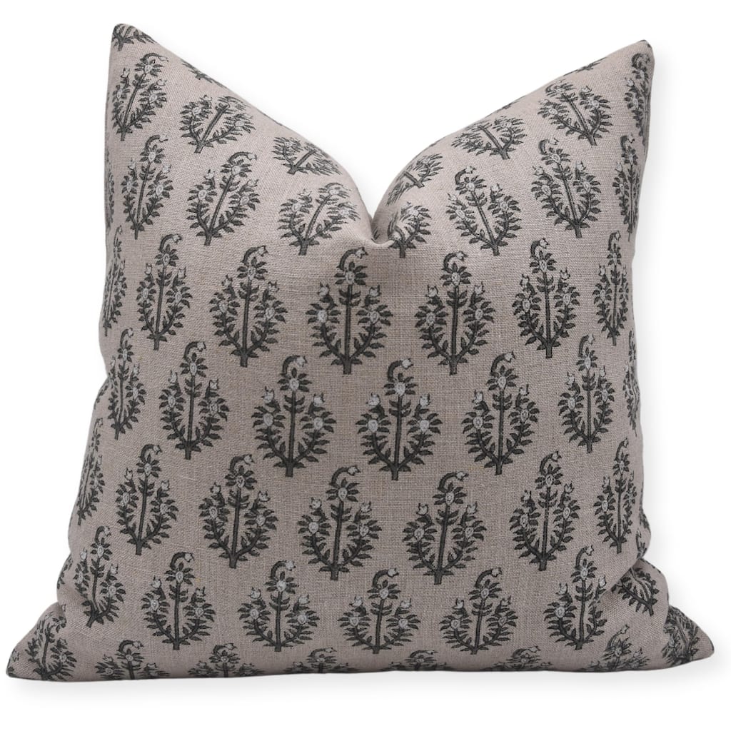 Linen Square Block print pillow Cover - Neelgagan
