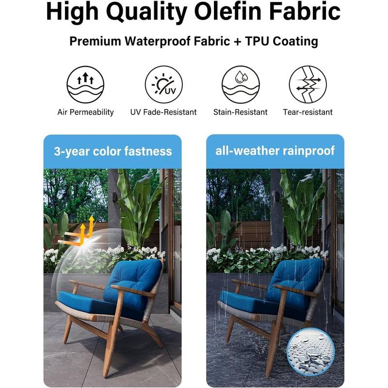 WINSOON 24x24 Inch Outdoor Deep Seat Cushion Set,Waterproof and Resistant