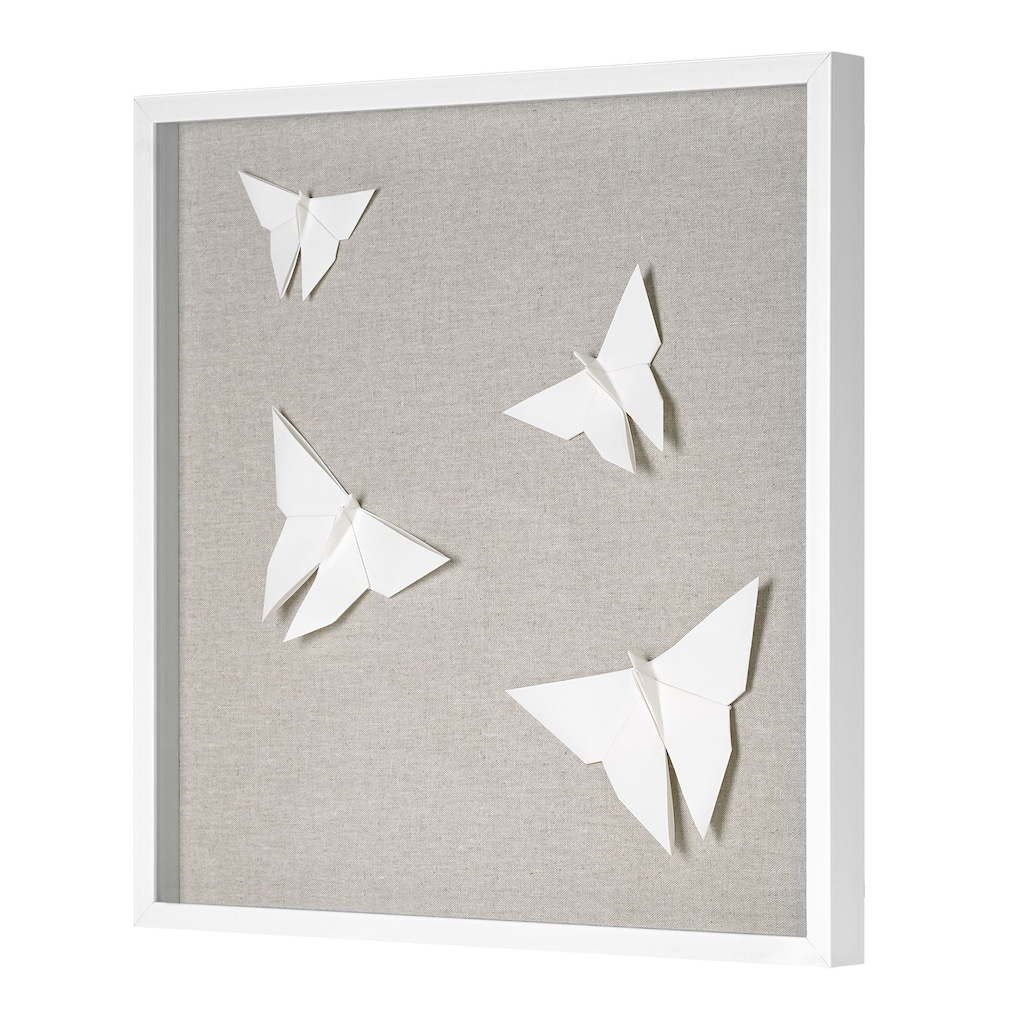 American Art Decor Frozen in Flight Paper & Linen Shadowbox Art - 18" x 18"
