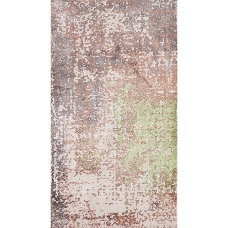 Multicolor Abstract Foyer Rug Hand-Knotted Accent Wool Carpet - 2'6"x 4'10"