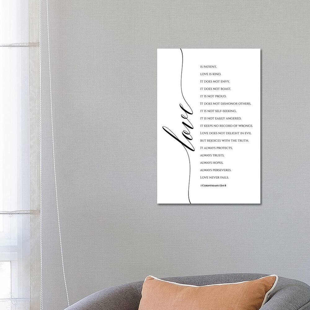 iCanvas "Love Is Patient, Love Is Kind, 1 Corinthians 13 -4-8" by Eden Printables Canvas Print