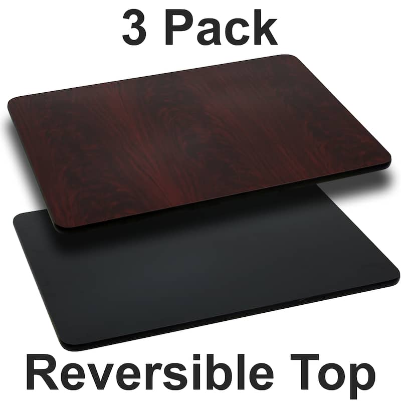 3 Pack 24'' x 30'' Rectangular Table Top with Reversible Laminate Top