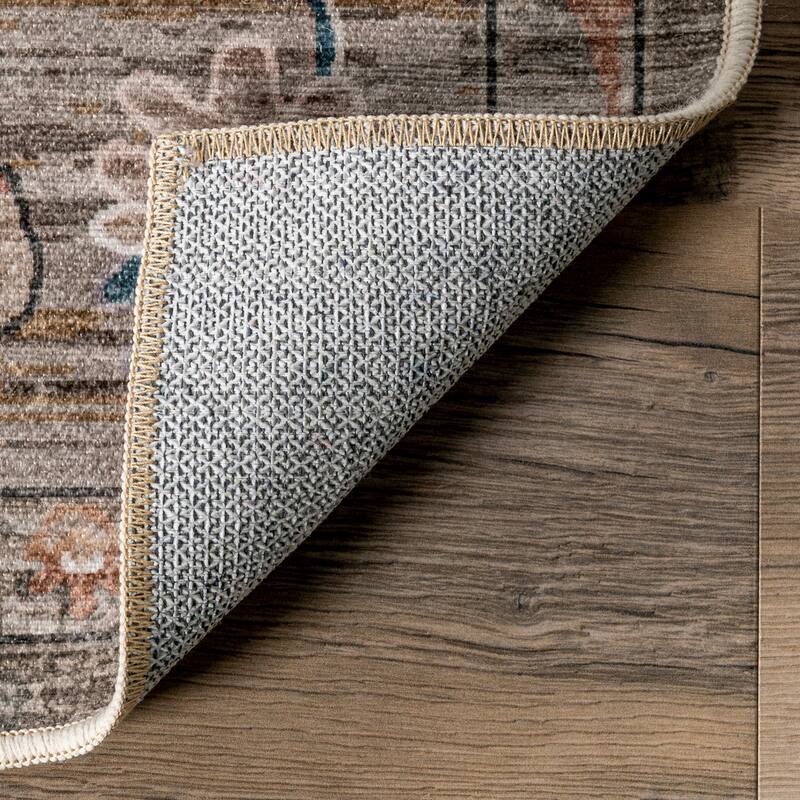 Nuloom Cleora Vintage Floral SplashGuard Machine Washable Area Rug