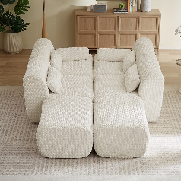 U-Shape Convertible Sectional Sofa with Ottoman, Plush Comfort