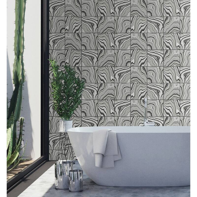 Luxe Haven Marbled Tile Peel and Stick Wallpaper
