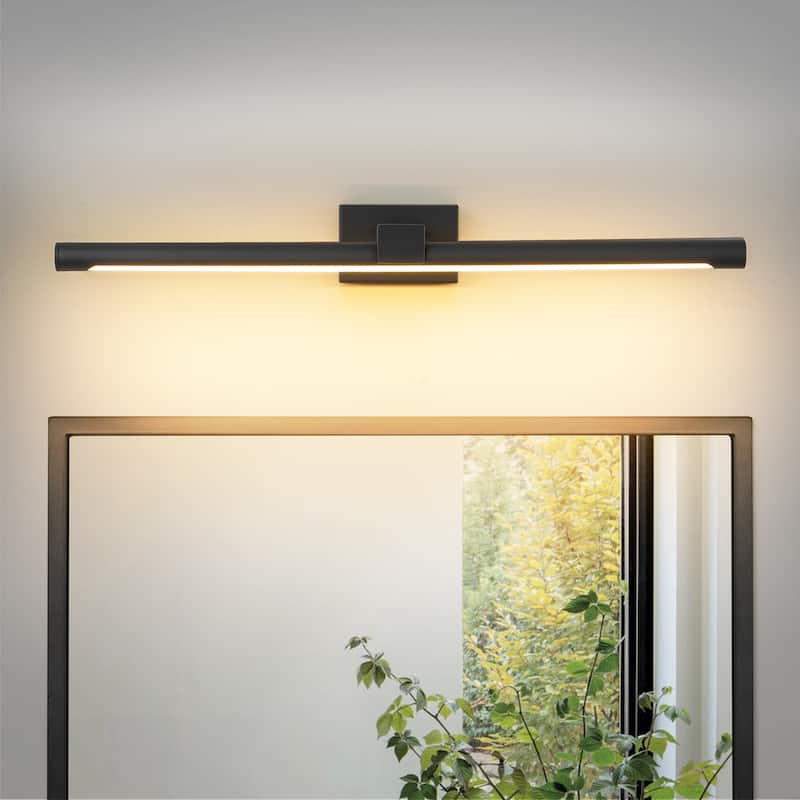 23.6 in. Modern Linear Integrated LED Dimmable Bathroom Vanity Light Black/Gold Vanity Lights for Mirror