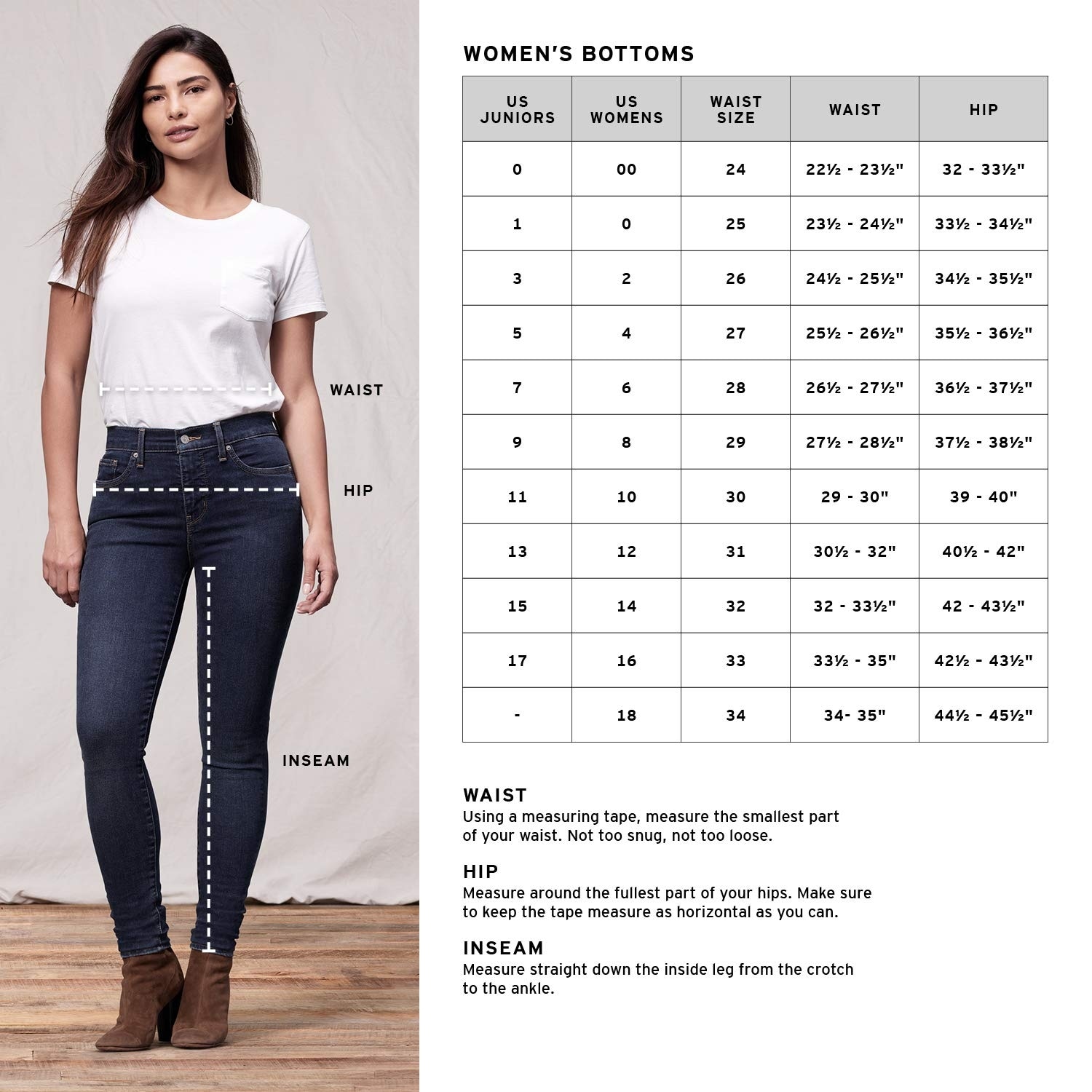 a size 32 in women's jeans