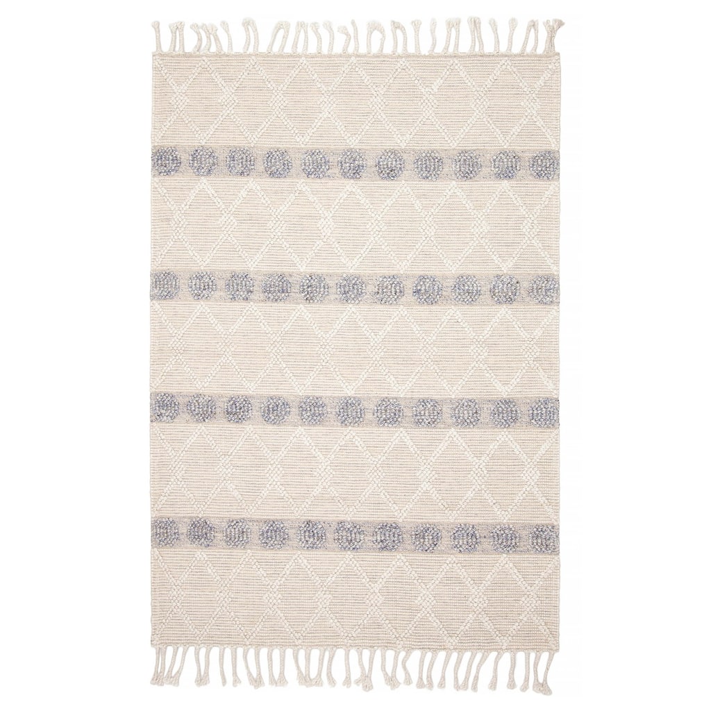 ECARPETGALLERY Braid weave Sienna Cream Wool Rug - 5'3 x 7'7