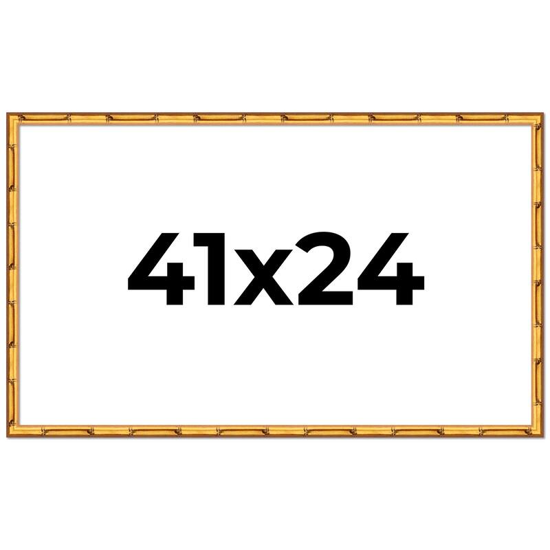 41x24 Frame Gold Bamboo Picture Frame Modern Photo Frame Includes UV Acrylic Shatter Guard Front Acid Free Foam Backing Board