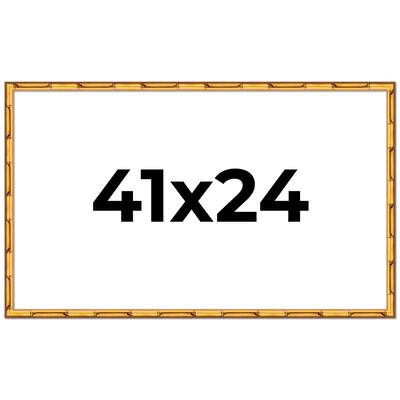 41x24 Frame Gold Bamboo Picture Frame Modern Photo Frame Includes UV Acrylic Shatter Guard Front Acid Free Foam Backing Board