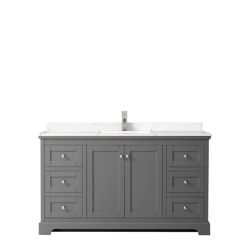 Avery 60 Inch Single Vanity, Cultured Marble Top