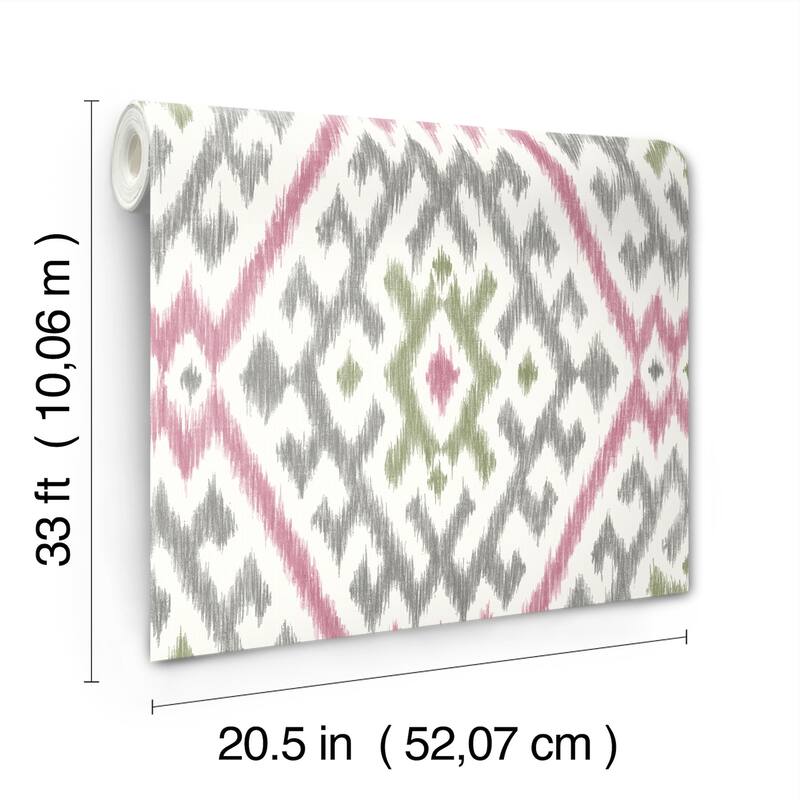 A-Street Prints Solola Fuchsia Ikat Wallpaper