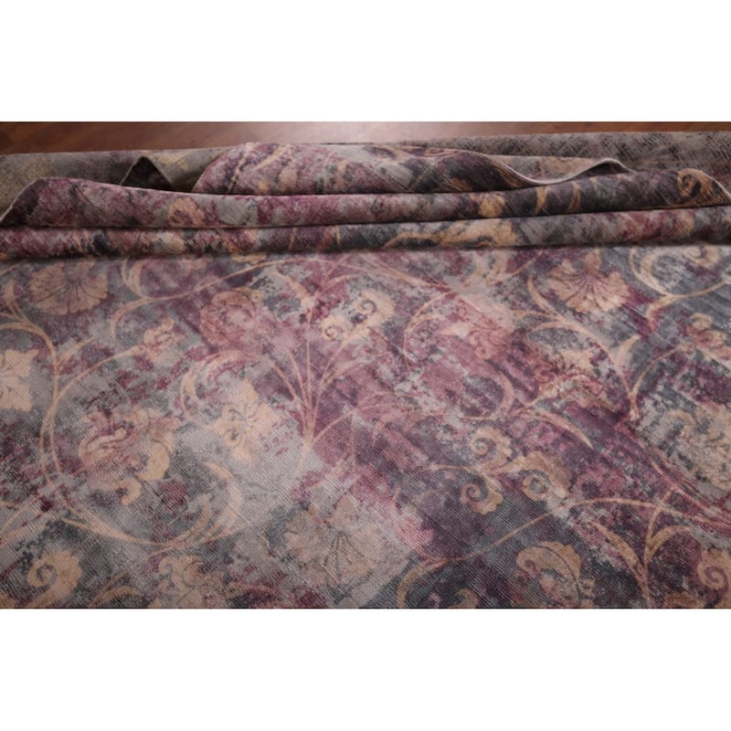 All-Over Abstract Modern Large Area Rug Hand-Knotted Wool Carpet - 11'10"x 15'1"