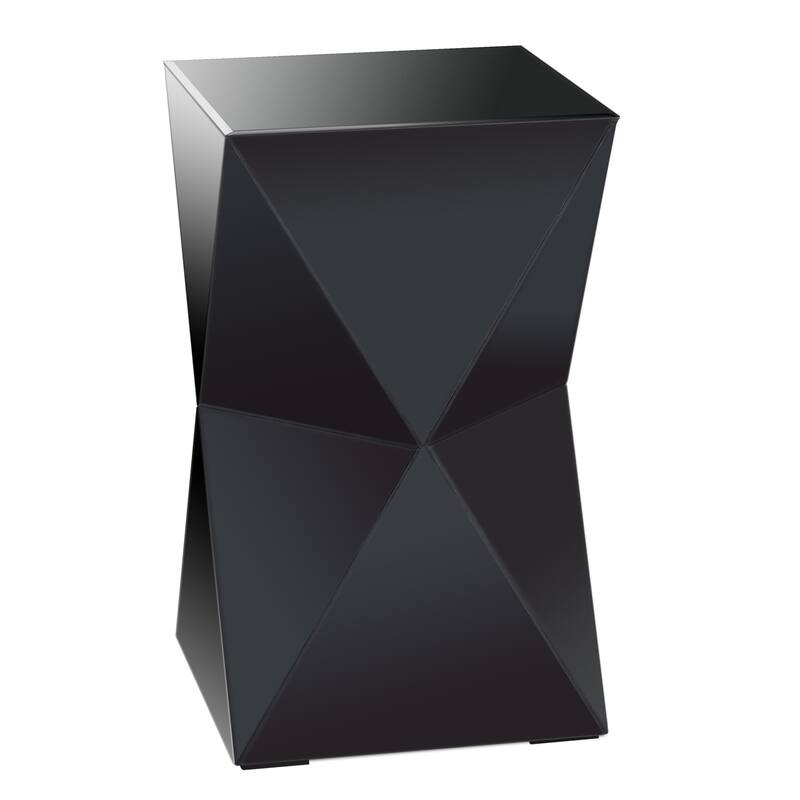 StyleCraft Prism Hourglass Glass Side Table