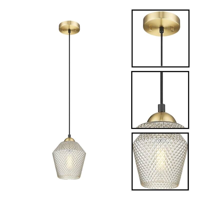 7 Inch kitchen light fixture cognac glass pendant light glass hanging lamp