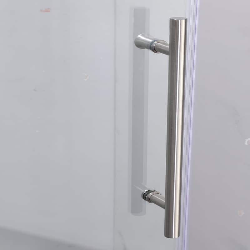60 in. W x 76 in. H Frameless Single Sliding Shower Doors with Clear Tempered Glass - 60" x 76" in.