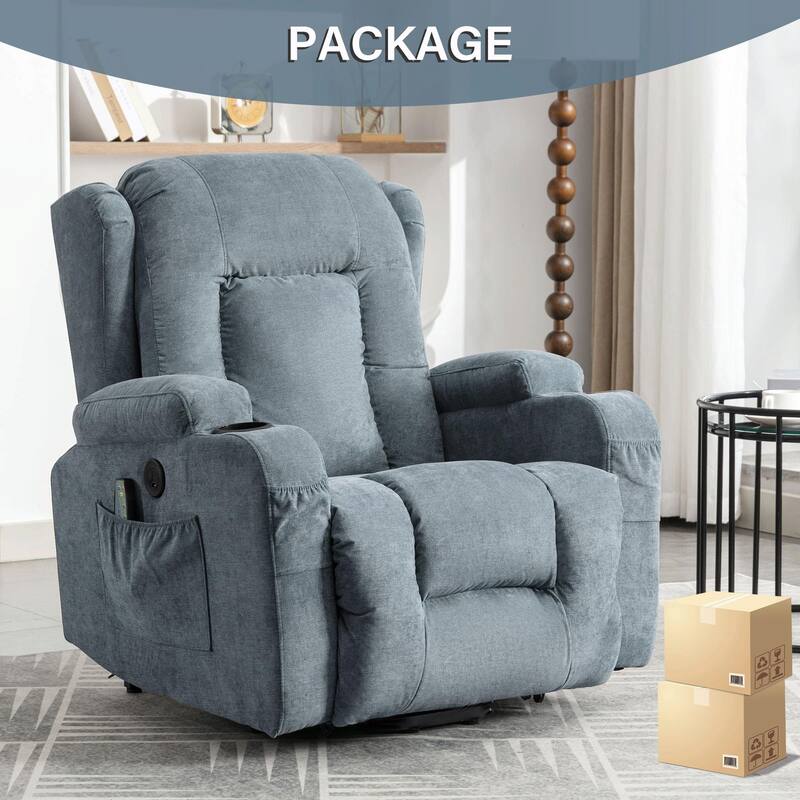 Power Lift Recliner Chair for Elderly with Heat, Massage, and USB Port